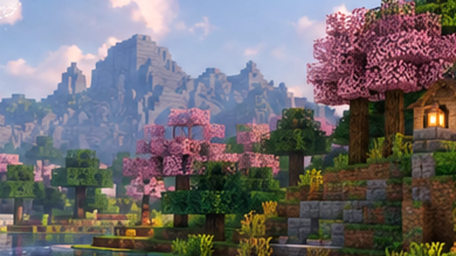 Minecraft block landscape illustrating Quark Mod Java Edition compatibility